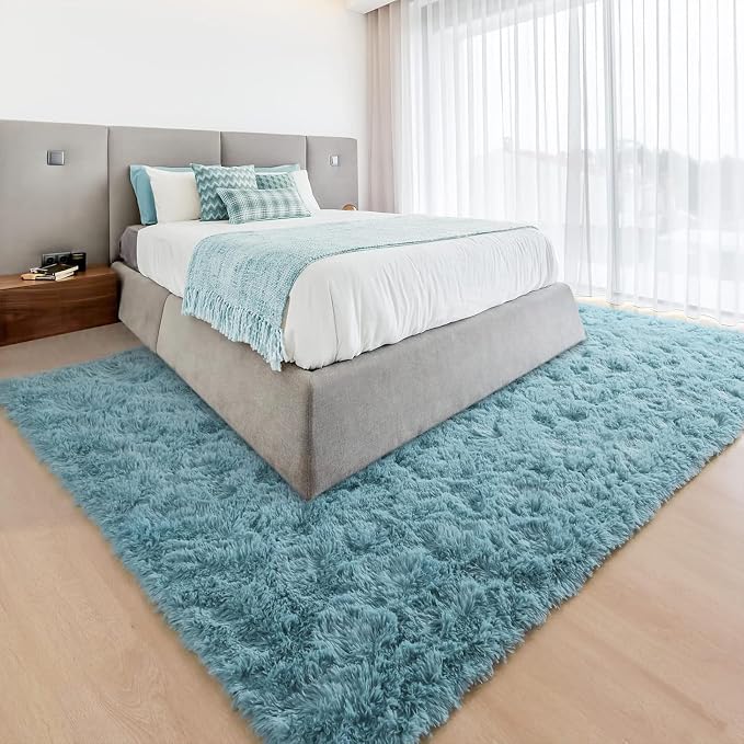 YJ.GWL Area Rugs for Living Room Bedroom, 8x10 Machine Washable Large Teal - Image 6