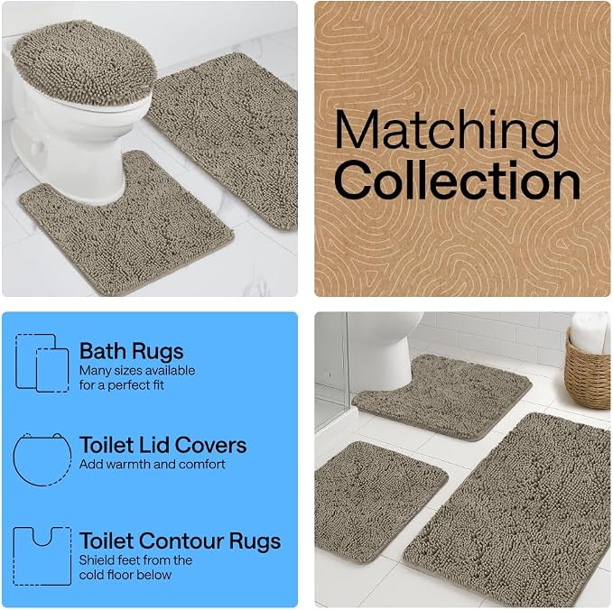 GORILLA GRIP Bath Rug Mat, Thick Soft Absorbent Chenille, Quick Dry Microfiber - Image 8