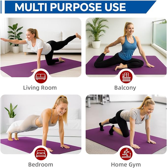 Stepwaver Extra Large Yoga Mat 6'x4', Ultra Durable, Wide Workout Mat, Wide - Image 7