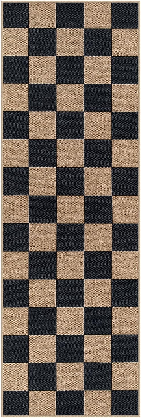 Lahome Colette Checkered Easy Jute Runner Rug, 2x6 Kitchen Runner Rug Non Slip - Image 7