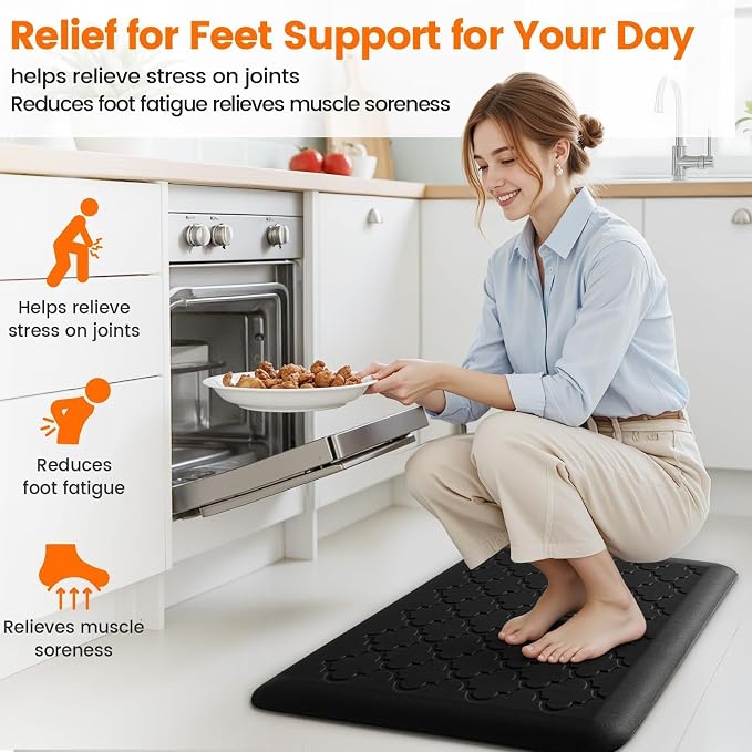 TranquilRelax 4/5 Inch Thick Anti-Fatigue Kitchen Mat Water Resistant Non-Slip - Image 6