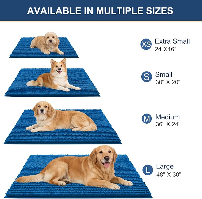 OLANLY Dog Door Mat for Muddy Paws 36x24, Ultra Absorbent Chenille Mud Doormat - Image 2