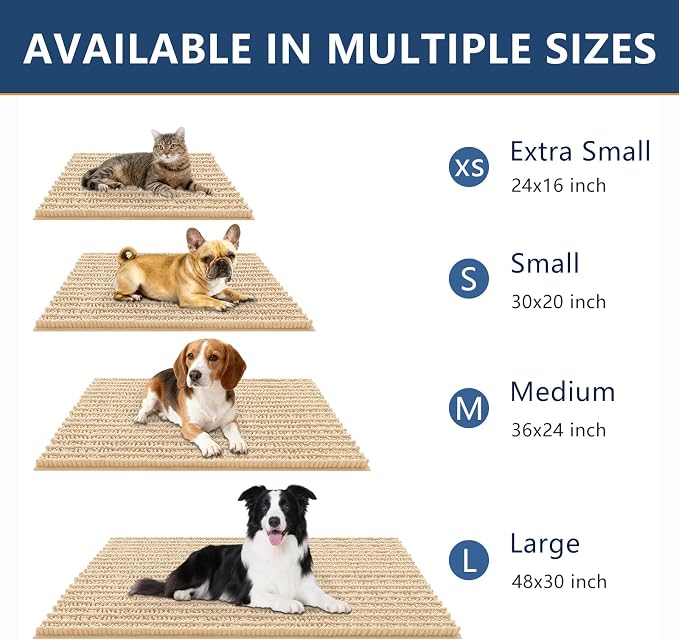 Smiry Dog Door Mat for Muddy Paws 30x20, Absorbent Dirt Trapper, Non-Slip - Image 3