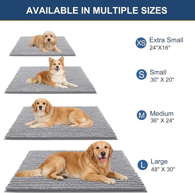 OLANLY Dog Door Mat for Muddy Paws 59x20, Ultra Absorbent Chenille Mud Doormat - Image 2