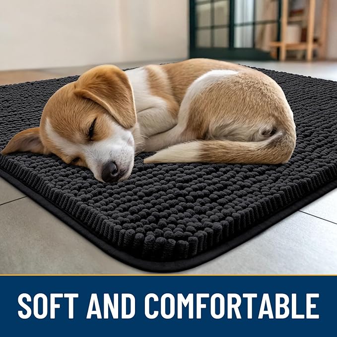 Smiry Dog Door Mat for Muddy Paws 59x32, Absorbent Dirt Trapper, Non-Slip - Image 2