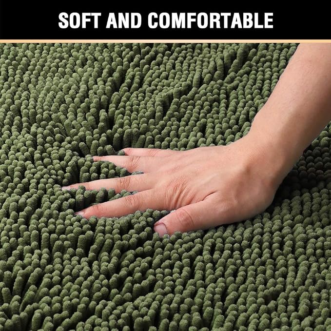 H.VERSAILTEX 20x32 Inch Loden Bath Mat Soft Shaggy Bathroom Rugs Non-Slip - Image 4