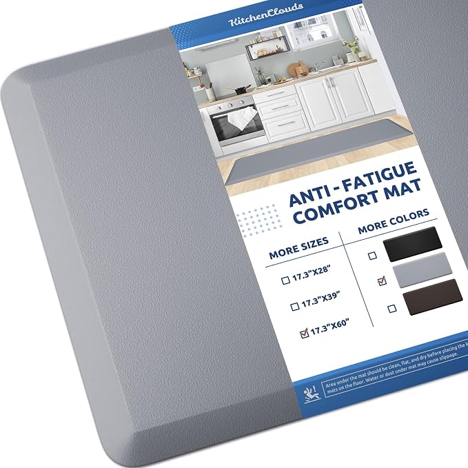 KitchenClouds Kitchen Mat Cushioned Anti Fatigue Kitchen Rug 17.3"x60" Water by KitchenClouds