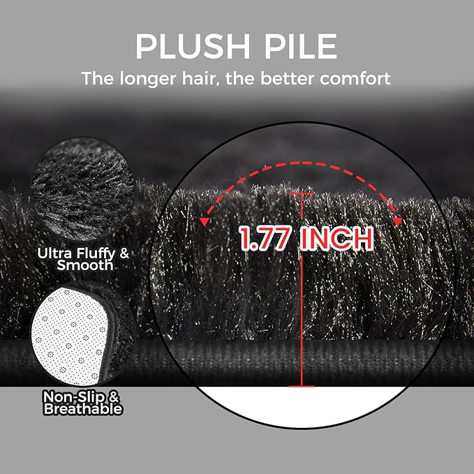 5X8 Ultra Soft Rug for Living Room, Fluffy Shag Area Rug for Bedroom, Modern - Image 5