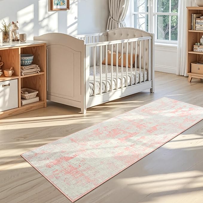 Toneed 2x6 Washable Runner Rug, Modern Abstract Hallway Runner - Image 3