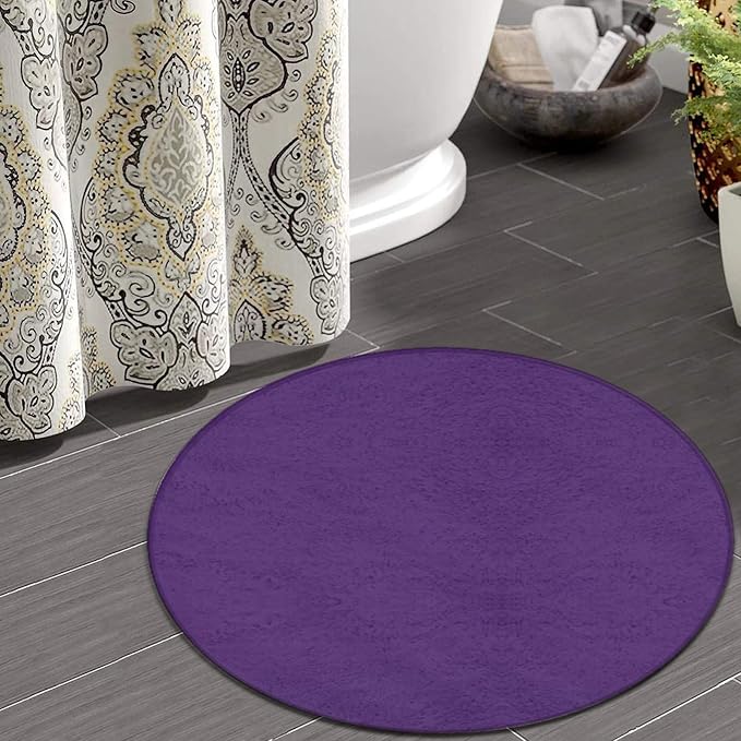 Machine Washable Modern Round Area Rug, Room Sofa Yoga Soft Round Carpet - Image 4