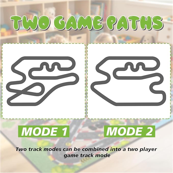 Kids Car Rug Play Mat, 8x10 ft Race Track Road Rug - Image 2