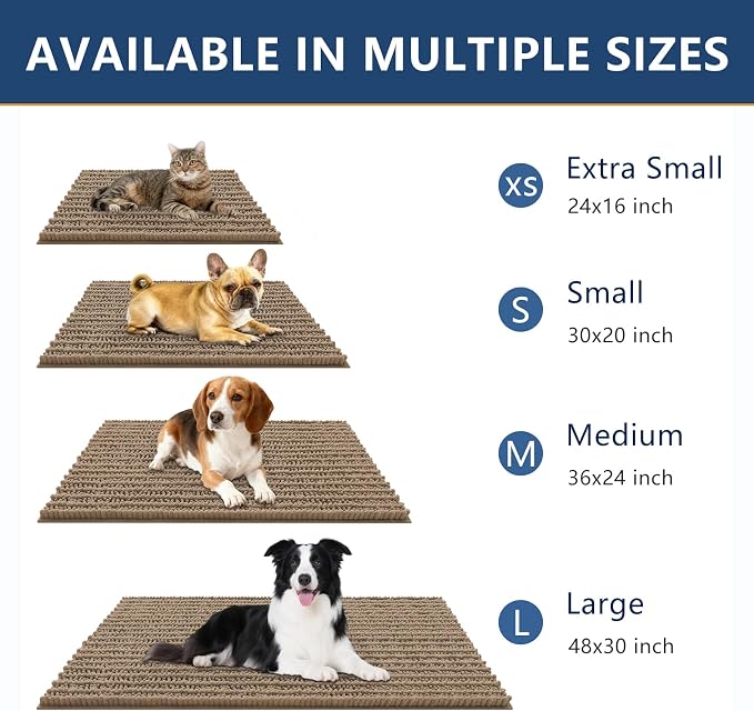 Smiry Dog Door Mat for Muddy Paws 71x46, Absorbent Dirt Trapper, Non-Slip - Image 3