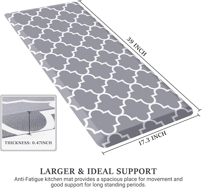 WISELIFE Kitchen Mat Cushioned Anti-Fatigue Rug, 17.3"x 39", Non Slip - Image 2