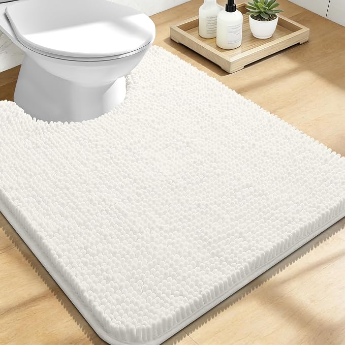 OLANLY Toilet Rugs U-Shaped 24x20, Extra Soft Absorbent Chenille Contour by OLANLY