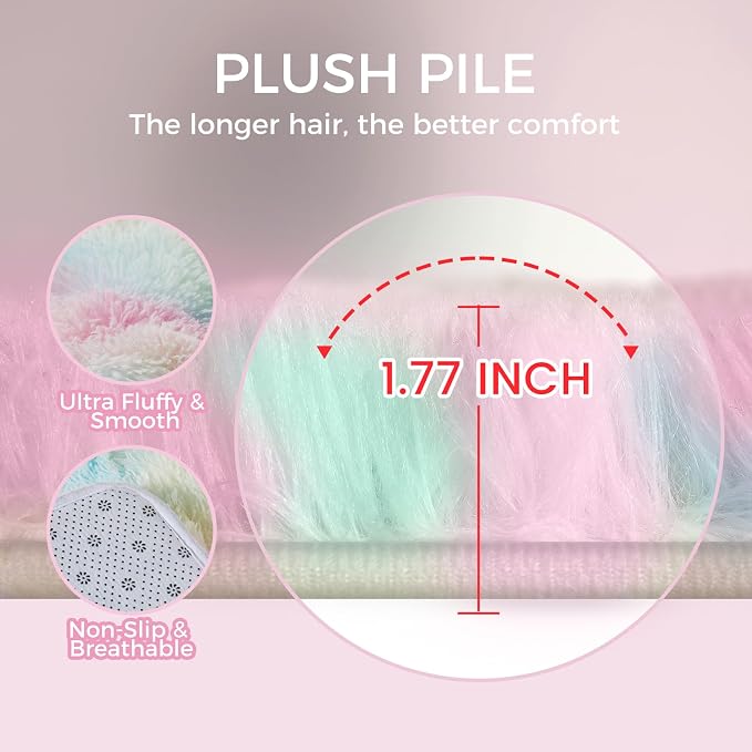Ultra Soft Rug for Living Room, 4X6 Fluffy Shag Area Rug for Bedroom, Modern - Image 2