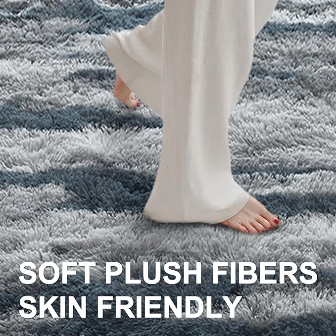 9x12 Ft Extra Large Shag Rugs for Living Room, Tie Dyed Ultra Soft Fluffy Furry - Image 4