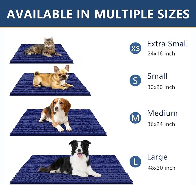 Smiry Dog Door Mat for Muddy Paws 59x24, Absorbent Dirt Trapper, Non-Slip - Image 3