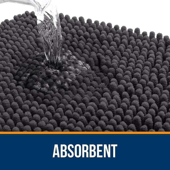 OLANLY Large Bathroom Rugs 44x32, Extra Soft Absorbent Chenille Bath Rugs - Image 4