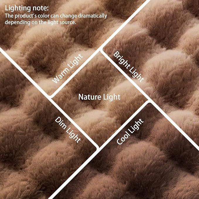 Coffee Rabbit Plush Rug 2'x6', Fluffy Shaggy Area Rug - Image 6
