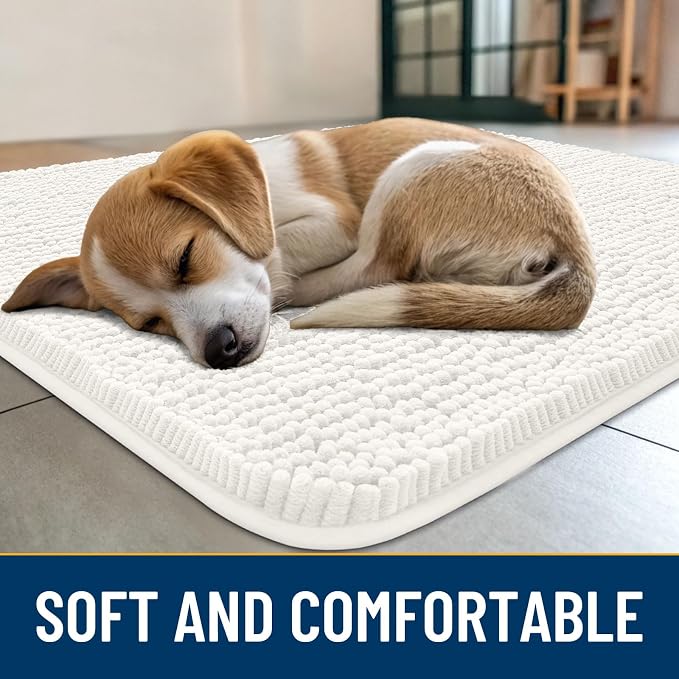 Smiry Dog Door Mat for Muddy Paws 30x20, Absorbent Dirt Trapper, Non-Slip - Image 2