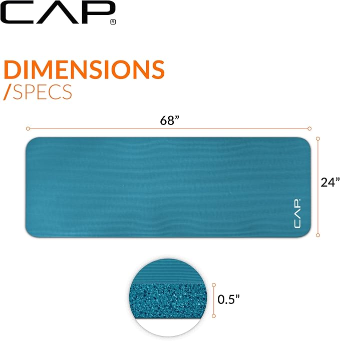 CAP Barbell 1/2-Inch High Density Exercise Yoga Mat - Image 4