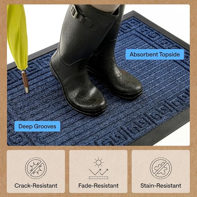 GORILLA GRIP 100% Waterproof All-Season WeatherMAX Doormat 35x23, US Designed - Image 5