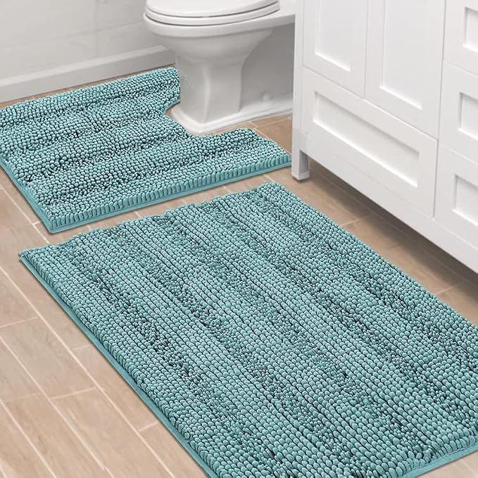 H.VERSAILTEX Bathroom Rugs Bath Rug Set 2 Piece Bathroom Contour Rug Toilet Mat by HVERSAILTEX