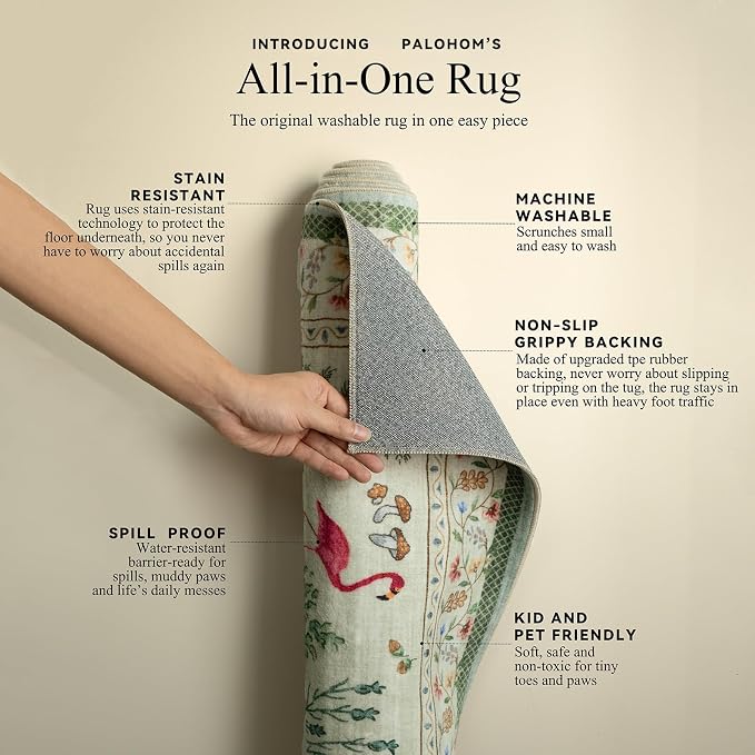 Machine Washable Kitchen Runner Rug: 2'x10' Hallway Runner Non Slip Low Pile - Image 4
