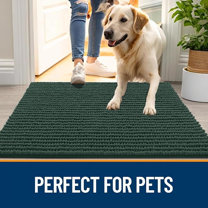 OLANLY Dog Door Mat for Muddy Paws 34x21, Ultra Absorbent Chenille Mud Doormat - Image 6