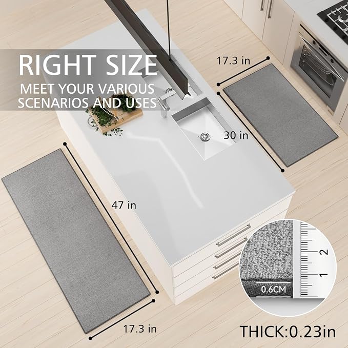 SUMLANS Kitchen Mat Set of 2 PCS, Cushioned Non Slip Rugs - Image 2