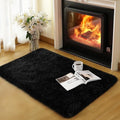 qulint Black Rug for Bedroom, 2x3 Small Area Rugs for Boys Room Soft Shag Fuzzy by QULINT