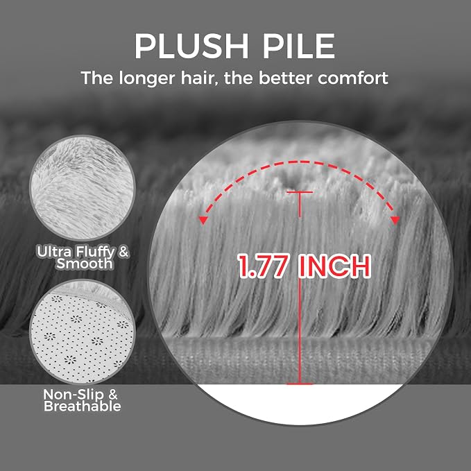 Ultra Soft Rug for Living Room, 4X6 Fluffy Shag Area Rug for Bedroom, Modern - Image 5