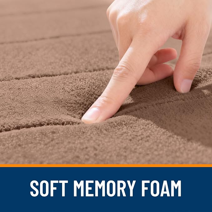 OLANLY Memory Foam Bath Mat 34x21, Super Soft Absorbent Bathroom Rugs, Quick Dry - Image 5