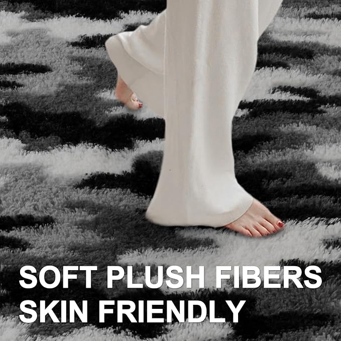 4x6 Ft Shag Rugs for Bedroom Living Room, Tie-Dyed Ultra Soft Fluffy Furry Area - Image 4