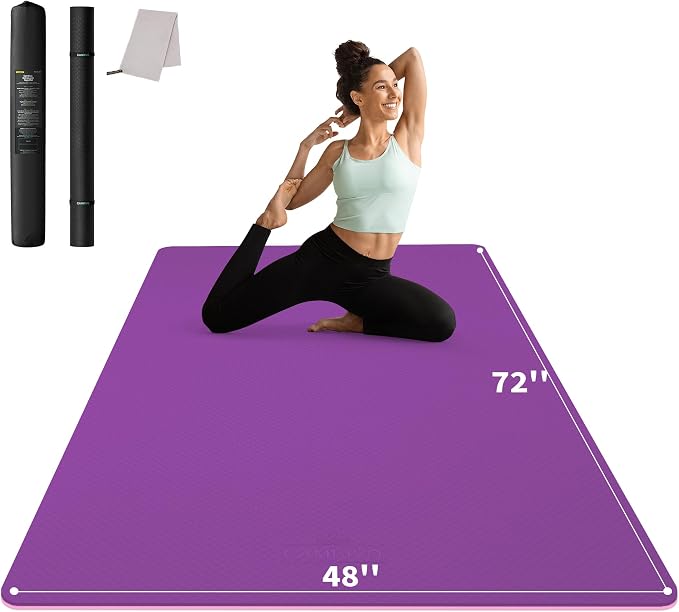 CAMBIVO Yoga Mat 72" x 48" Large Workout Mat by CAMBIVO