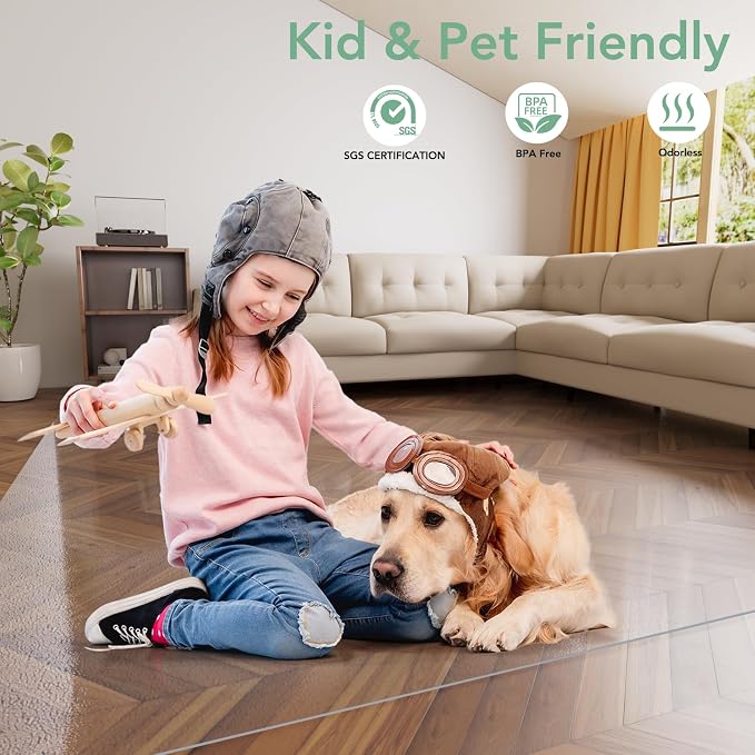 Clear Floor Mat 5x8 for Under Dining Table – Plastic Waterproof Non Slip Vinyl - Image 8
