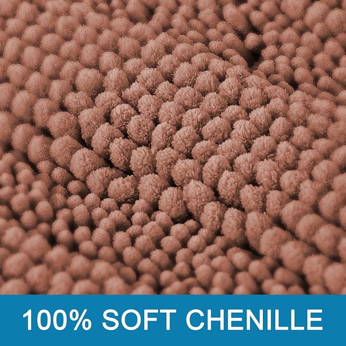 H.VERSAILTEX Bath Rugs for Bathroom Non Slip Bath Mats Extra Thick Chenille - Image 3