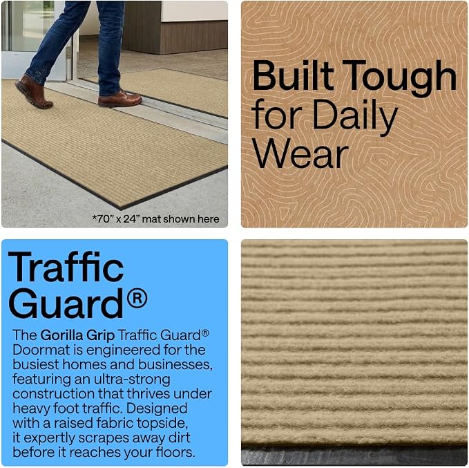 GORILLA GRIP Waterproof Traffic Guard Door Mat, 2 Pack Heavy Duty Entryway Mats - Image 3