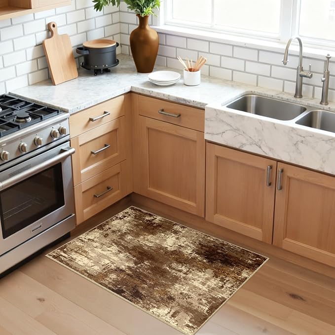 RELEANY Washable Area Rugs 2'x3' Non-Slip Modern Abstract Soft - Image 2