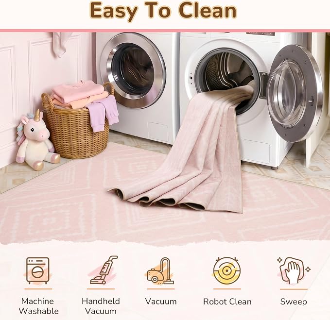 BESTSWEETIE Area Rug 6x9 Rug Machine Washable Non-Slip Low Pile Print Pattern - Image 4