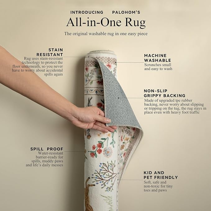 Machine Washable Kitchen Runner Rugs: 2'6"x8' Hallway Runner Non Slip Low Pile - Image 4