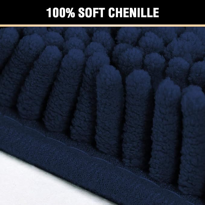 H.VERSAILTEX Navy Blue Bath Rug, Bath Mat Non Slip Bath Mats - Image 3