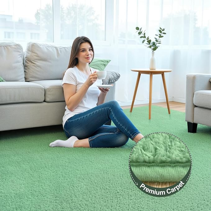 Keeko 5x7 Sage Green Area Rugs for Bedroom, Soft Modern Living Room Rug Indoor - Image 11