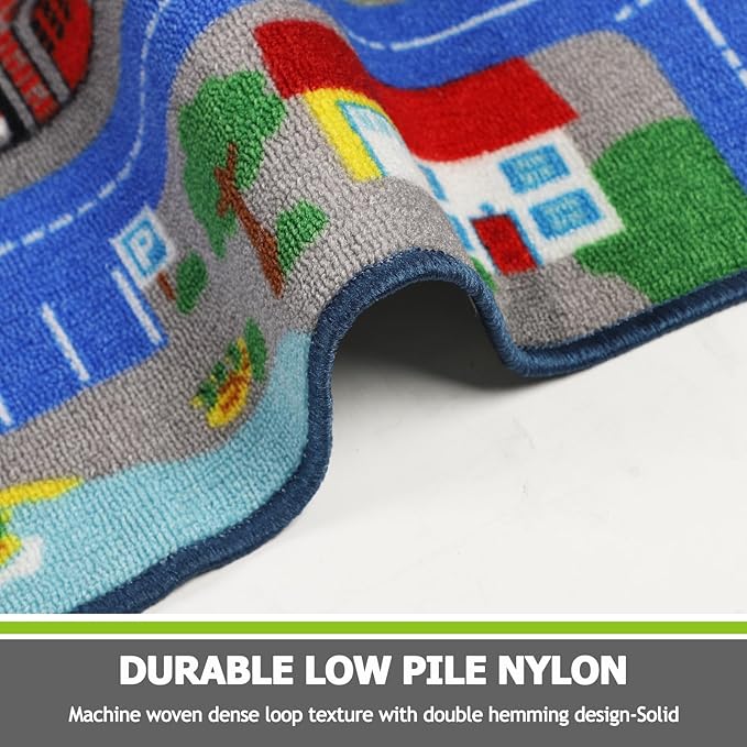 Capslpad Blue Car Road Kid Rug Carpet Playmat - Image 4