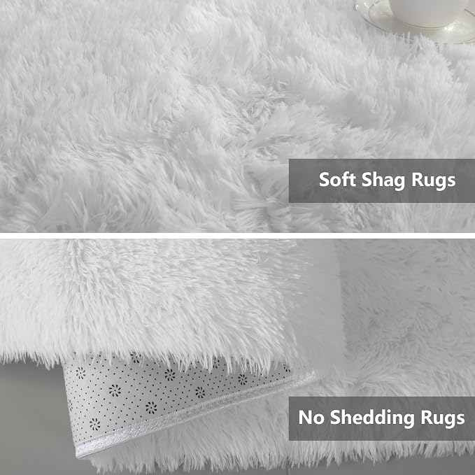 Shag Runner Rug for Bedroom Living Room 2x6 Upgrade Non-Slip Fluffy Soft - Image 5