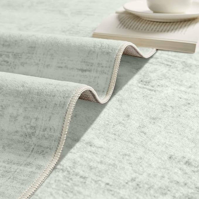 Latte&Fog 8x10 Area Rugs for Living Room Washeble Large Green Rugs Non Slip | - Image 9