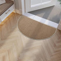 Half Circle Dirt Trapping Door Mat 36x18, Taupe Faux Jute Rug | Low-Profile by Unknown