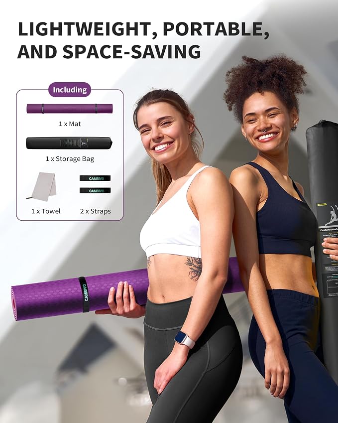 CAMBIVO Yoga Mat 72" x 48" Large Workout Mat - Image 6