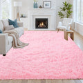 8x10 Area Rugs for Living Room Rug: Soft Fluffy Shag Light Pink Rugs for Bedroom by CarpetAddColortoYourLife