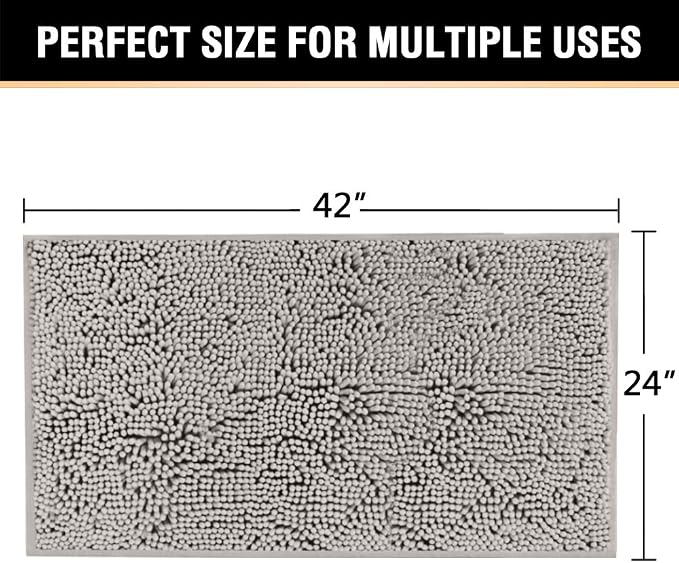 H.VERSAILTEX Microfiber Bath Rugs Chenille Floor Mat Ultra Soft Washable - Image 2